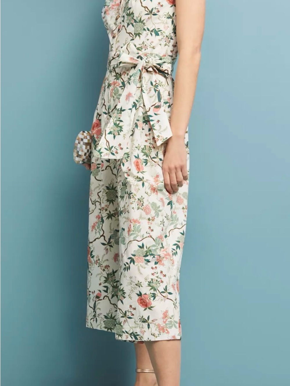 Gal Meets Glam Anthropologie Sophia Floral Tie-Waist Jumpsuit Size 2 - Picture 3 of 12